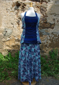 Ensemble Taille Basse Jupe pagne évasée